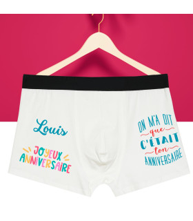 boxer pour homme joyeux anniversaire