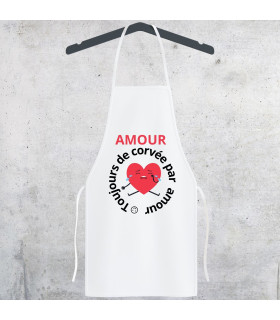 tablier de cuisine coeur par amour