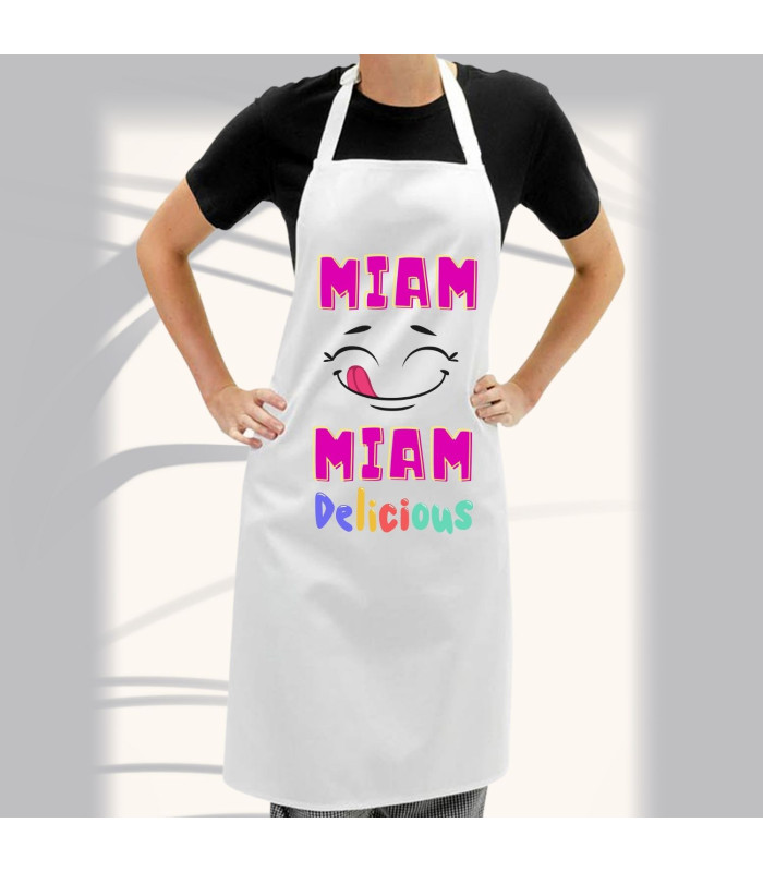 Tablier de Cuisine "Miam Miam" - Coloré et Personnalisable