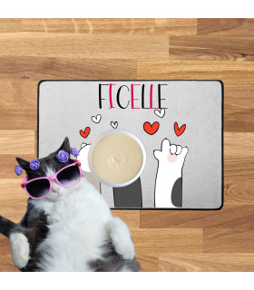 tapis gamelle chat ou chien personnalisé