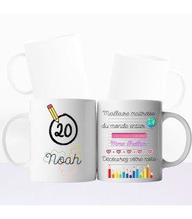 mug meilleure maitresse du monde avec note