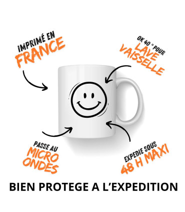 Mug rigolo bonjour connasse
