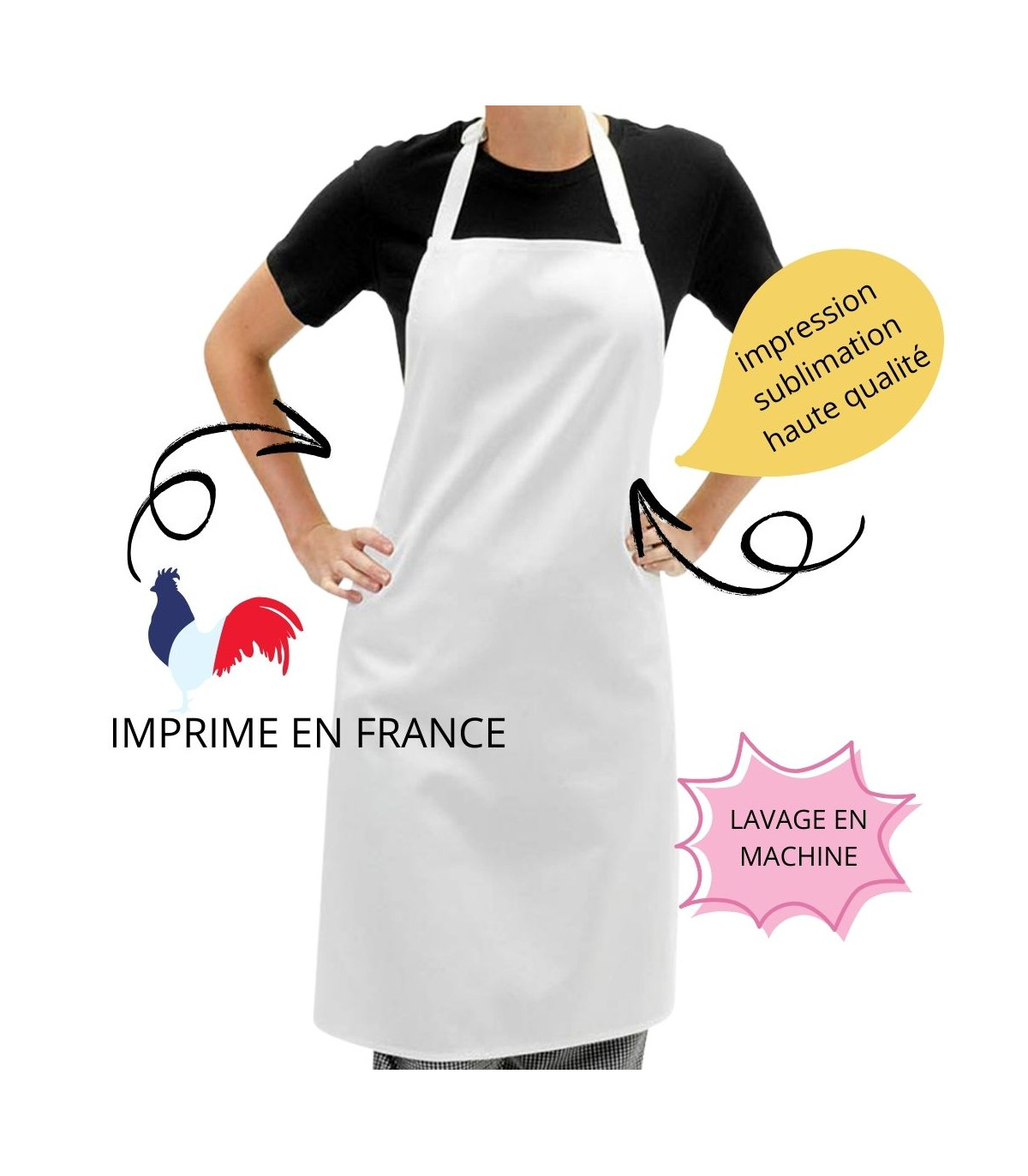 Tablier Cuisine "Queen Of The Kitchen" - 100% Coton, Ajustable, 240 G/m²