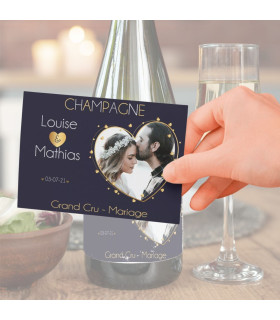 etiquette pour bouteille mariage