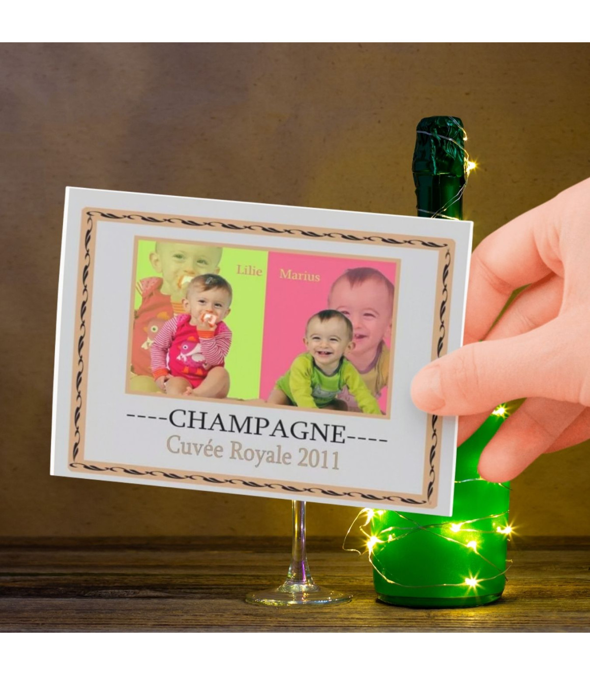 Etiquettes Pour Bouteille Mariage Personnalisés "Bohème Romantique