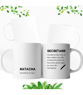 mug chic et poétique pour secrétaire