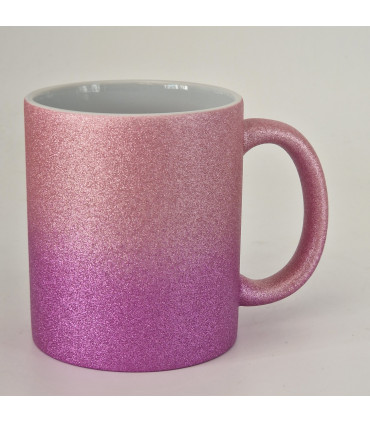 Mug paillettes double rose personnalisé