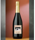 etiquette collée sur bouteille champagne