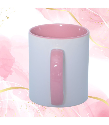 mug personnalisé rose avec anse