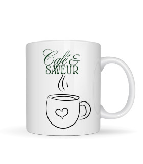 Mug blanc imprimé avec photo et texte