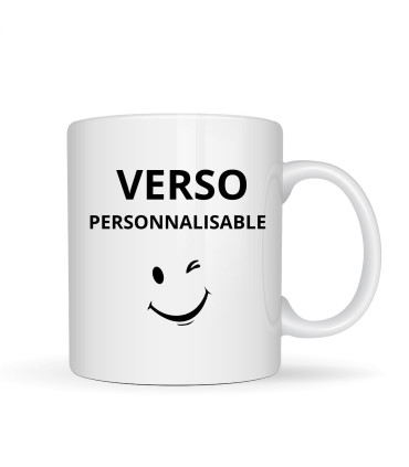 Mug blanc imprimé avec photo et texte