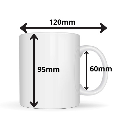 Mug blanc imprimé avec photo et texte
