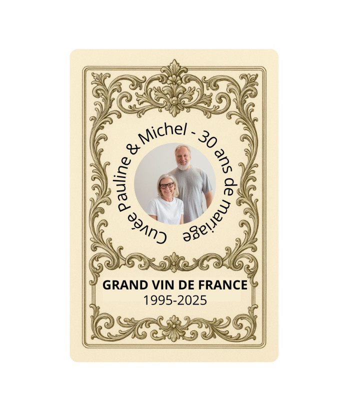 Etiquette de vin personnalisée vintage