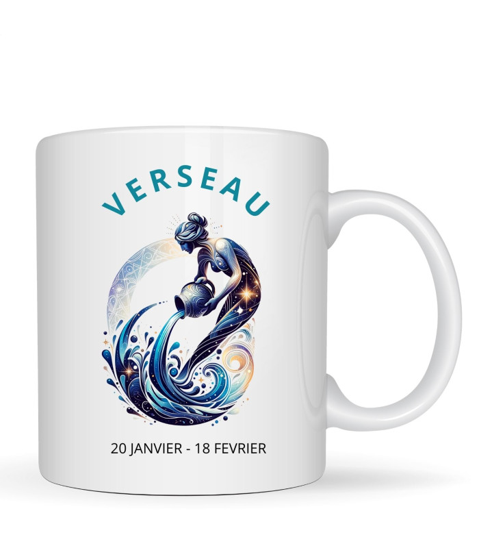Cadeau astrologie, mug personnalisé signe verseaux