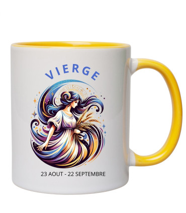 mug personnalisé jaune vierge