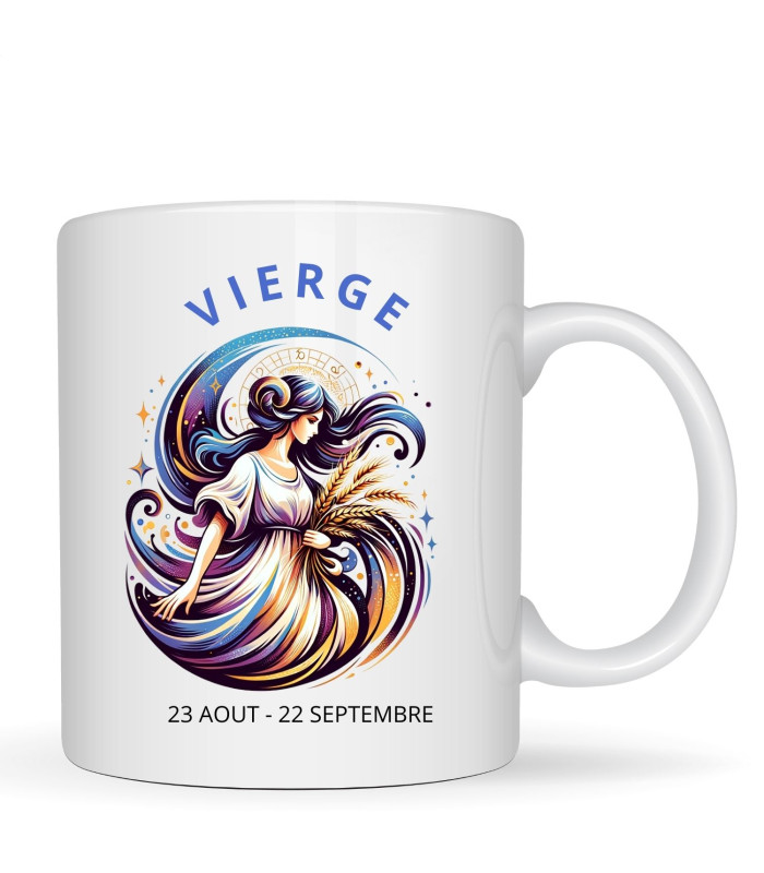 Cadeau astrologie, mug personnalisé signe Vierge