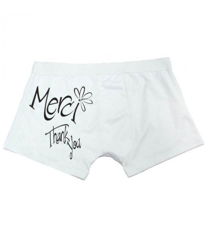 Boxer Homme Rigolo "MERCI" - Cadeau Original et Sympa (laboutiquekdo)
