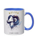 mug bleu personnalisé signe bélier