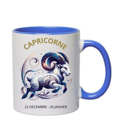 mug bleu capricorne personnalisé