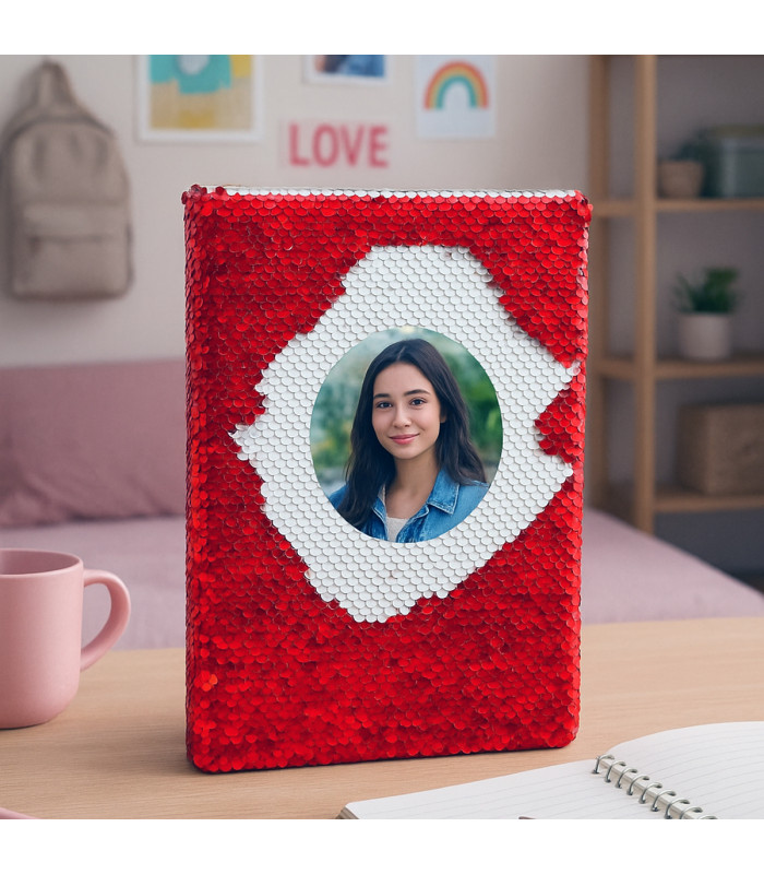 Carnet écriture personnalisé avec paillettes