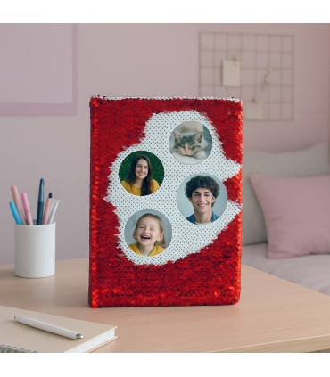 Carnet écriture personnalisé avec paillettes