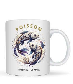 mug signe poissons personnalisé
