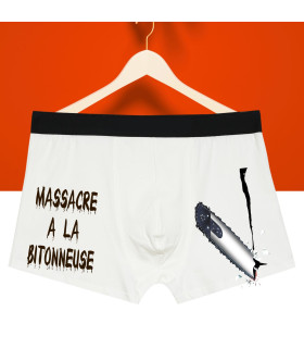 boxer rigolo massacre tronconneuse