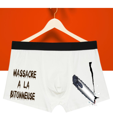 boxer rigolo massacre tronconneuse