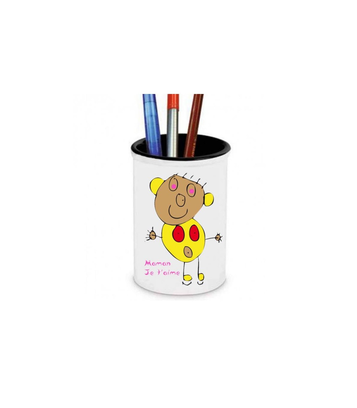 Pot a crayons personnalisé avec photo en cadeau pratique pou