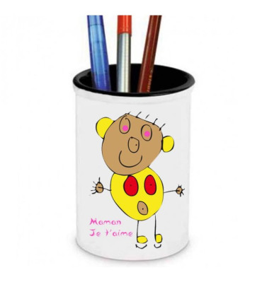 pot à crayons personnalisé avec photo et texte