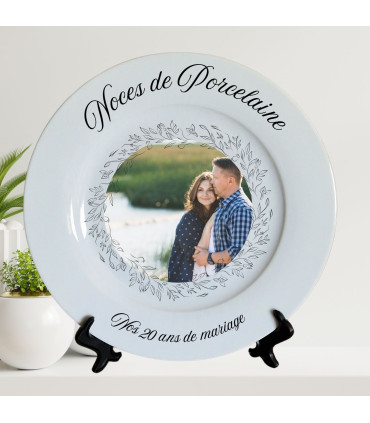 assiette noces de porcelaine