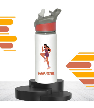 gourde personnalisée bouchon sport rouge