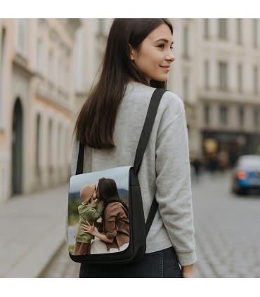 besace femme personnalisée sur le dos