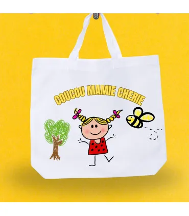 sac en tissus imprimé avec dessin enfants