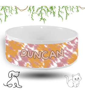 gamelle motif tie dye personnalisée