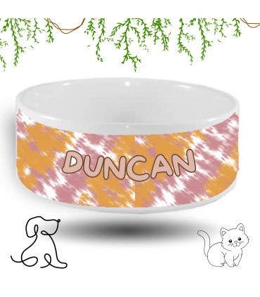 gamelle motif tie dye personnalisée