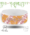 Gamelle animal chien chat motif tie-dye personnalisée