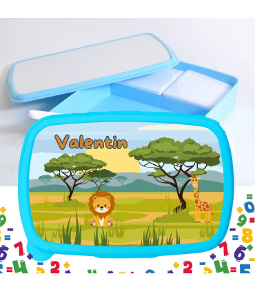 boite lunch personnalisée motif savane