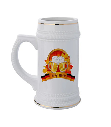 chope à bière imprimée avec une photo