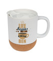 Mug Céramique/Liège Isotherme 100% Personnalisable Recto/Verso - LaBoutiqueKdo