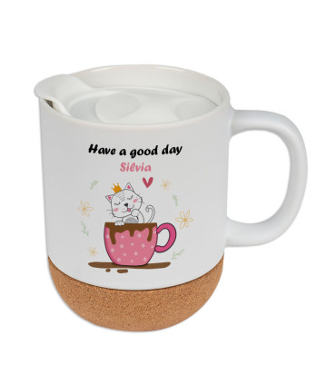 Mug Céramique/Liège Isotherme 100% Personnalisable Recto/Verso - LaBoutiqueKdo