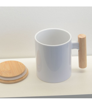mug et couvercle bois céramique