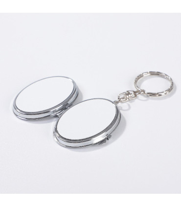 Porte-Clés Ovale Métal Poli Personnalisé avec Miroir Intégré