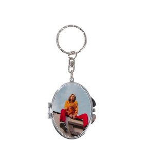 porte cle miroir oval