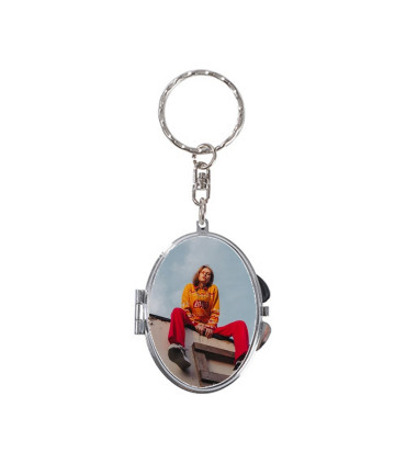 porte cle miroir oval