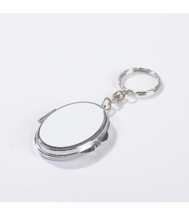 Porte-Clés Ovale Métal Poli Personnalisé avec Miroir Intégré