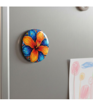 magnet résine placé sur un frigo
