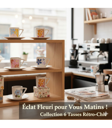 tasses à café joliement présentées