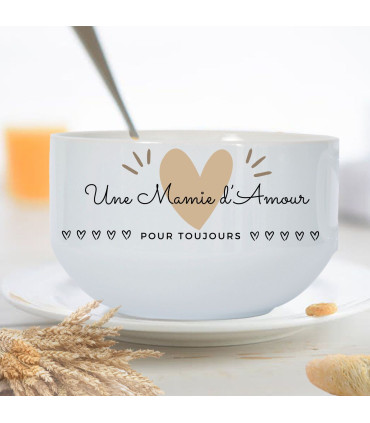 bol en céramique pour mamie personnalisé