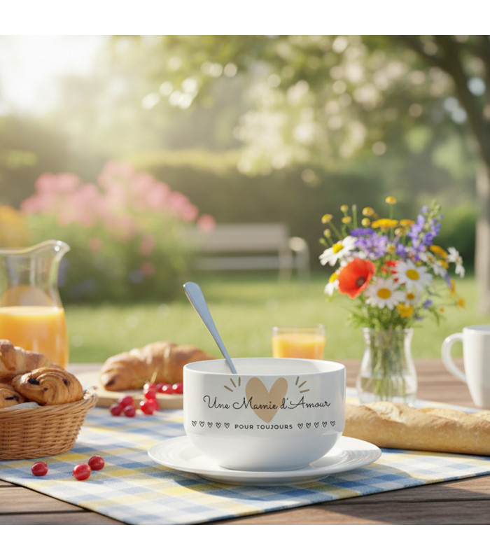 Bol Petit-Déjeuner Personnalisé "Une Mamie d'Amour"